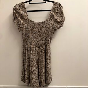 American Eagle puff sleeve smocked romper